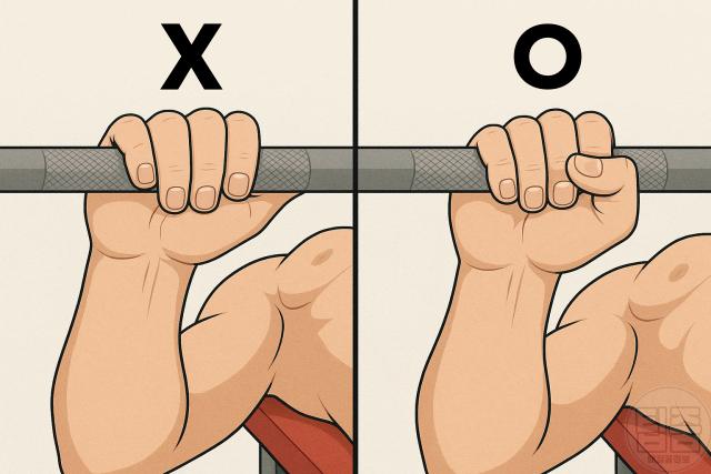 헬스장 초보 실수 벤치프레스 그립