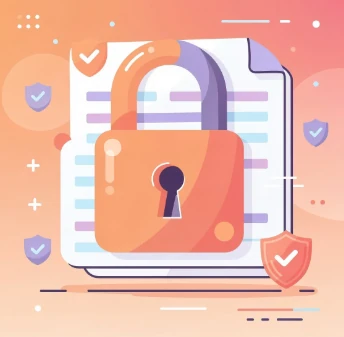 문서 보안 강화 관련 자물쇠 일러스트 이미지