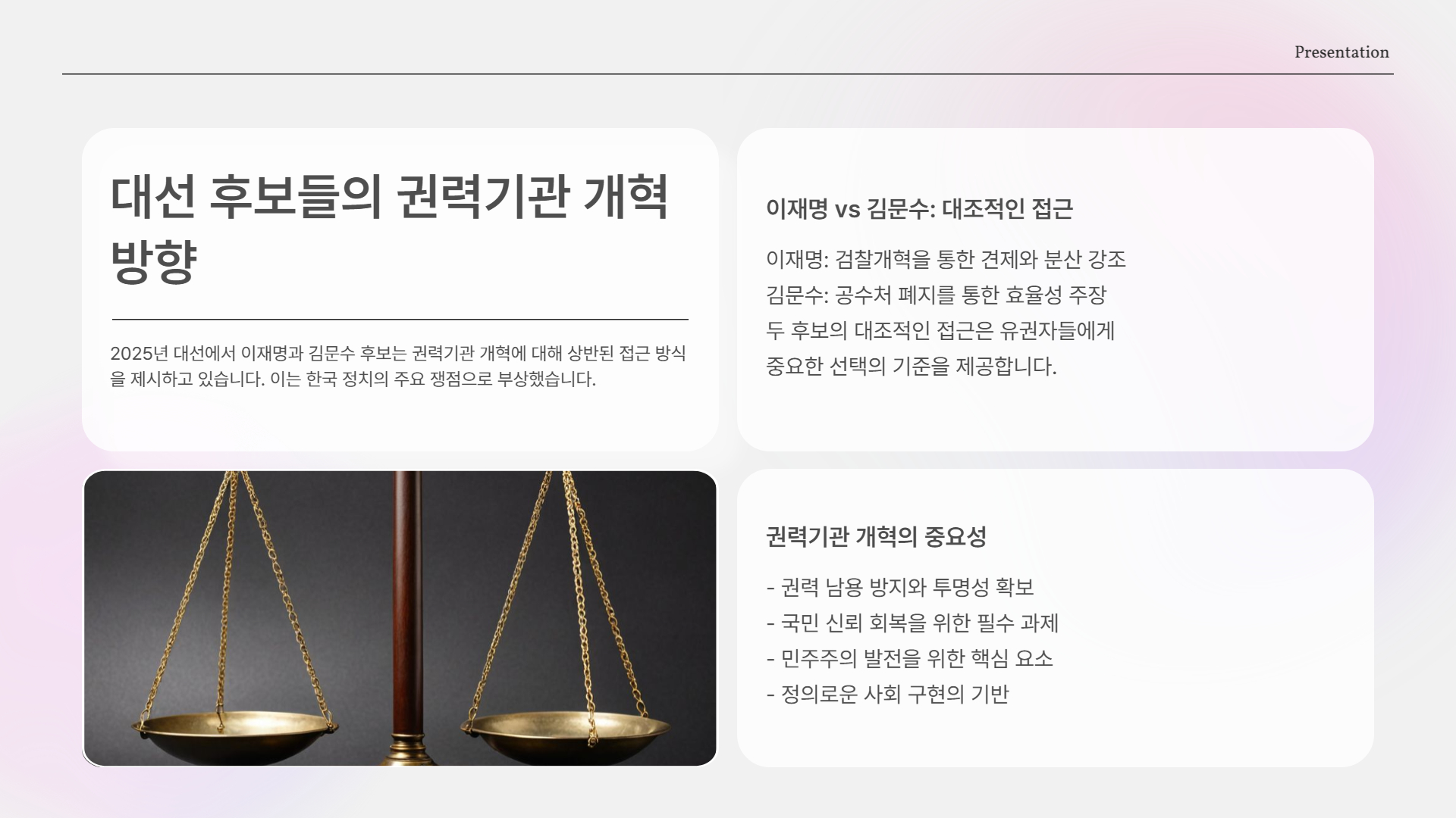 2025 대선 핵심 이슈! 이재명 vs 김문수 권력기관 개혁 공약 비교