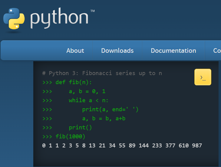 출처: 파이썬 공식홈페이지.