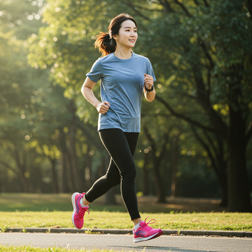 여성이 러닝하는 모습