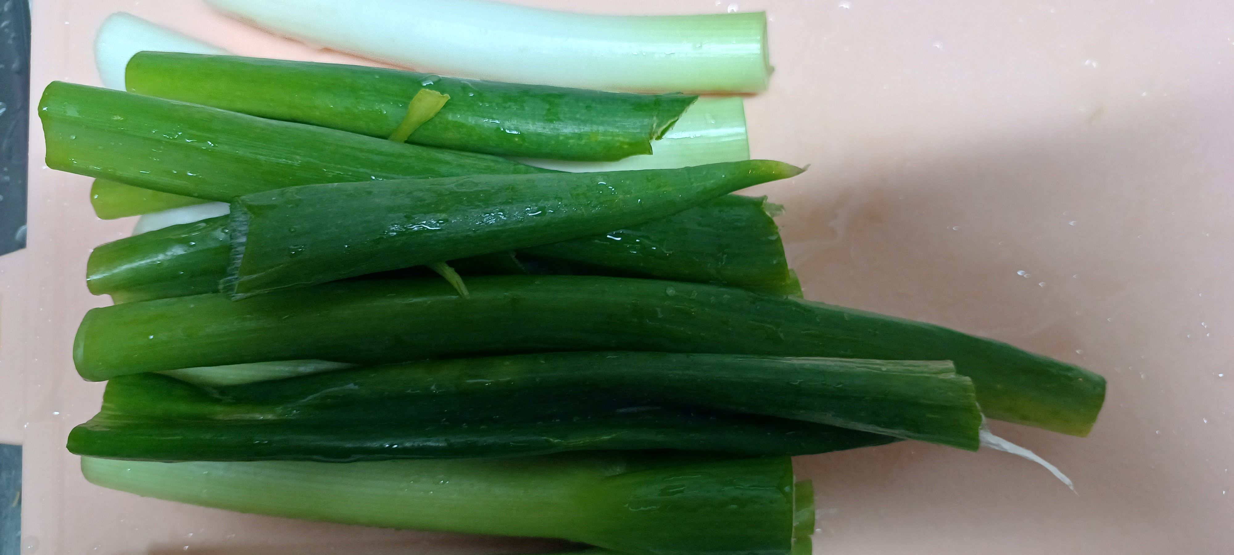 큼직하게 대파 자르기