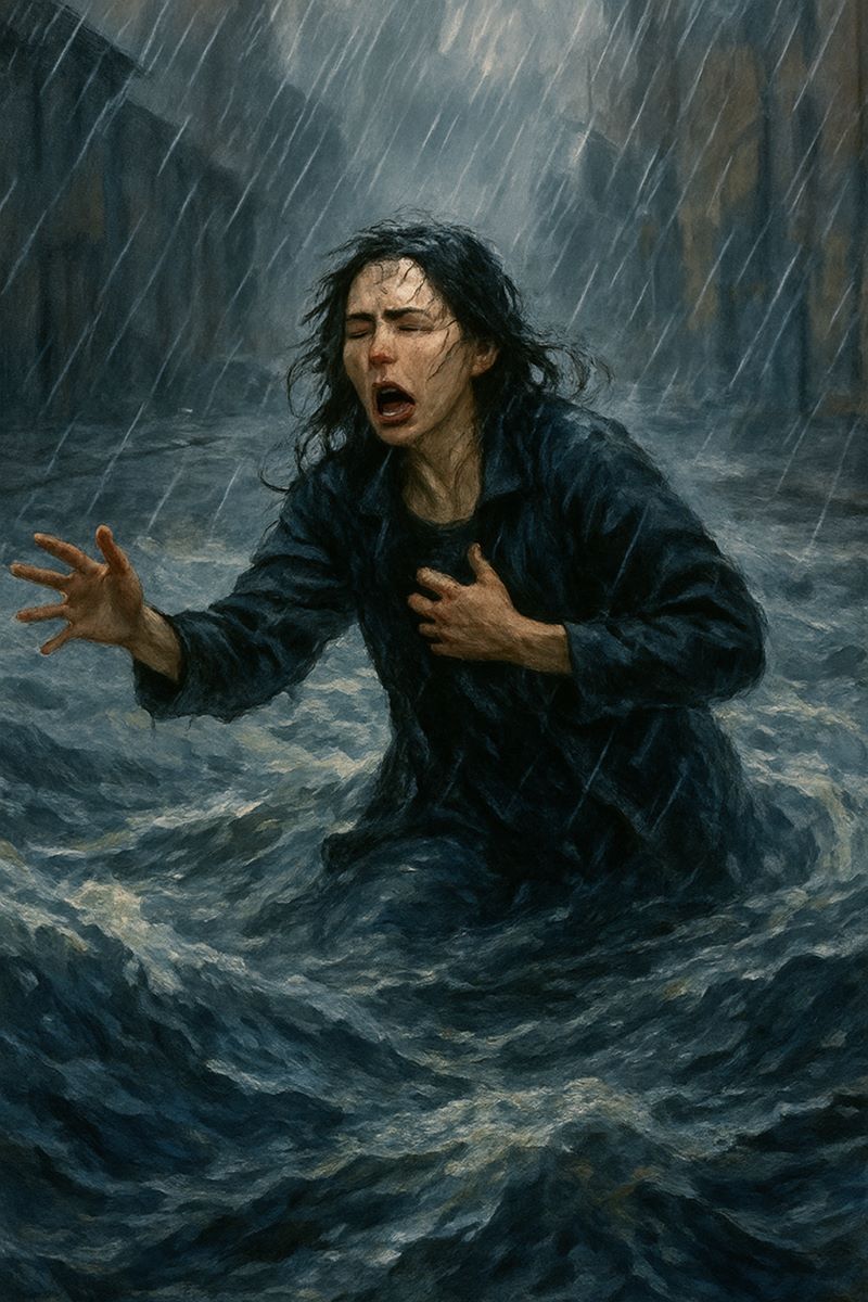 폭우에 휩쓸리는 꿈 해몽 – 감정의 폭발