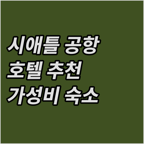 시애틀 시택 에어포트 호텔 추천 공항..