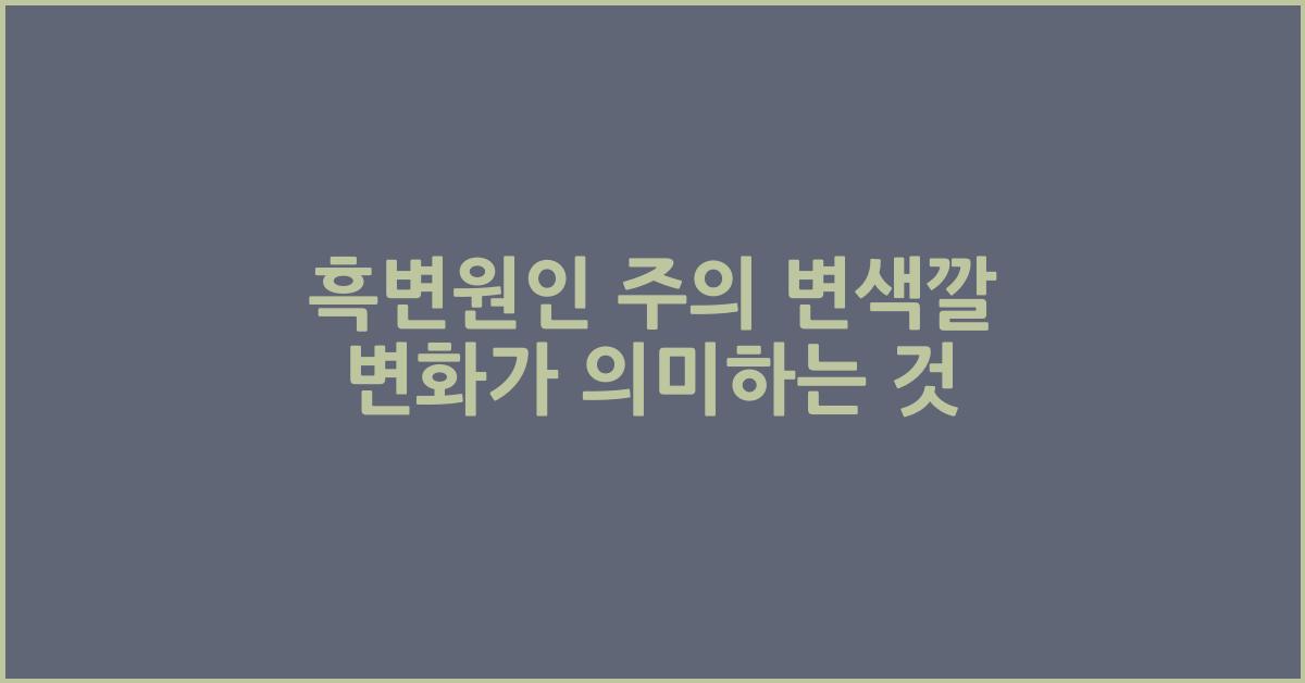 흑변원인