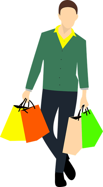 쇼핑후쇼핑백을여러개들고있는남자사진