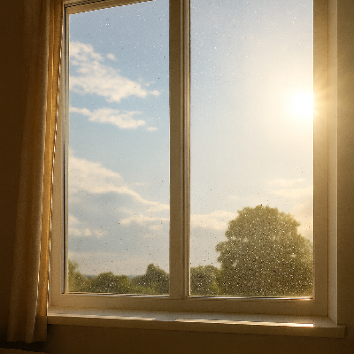 어제의 비를 씻어낸 오늘의 햇살, 마음을 따뜻하게 비추는 창가의 고요한 순간