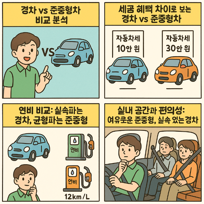경차 vs 준중형차 비교