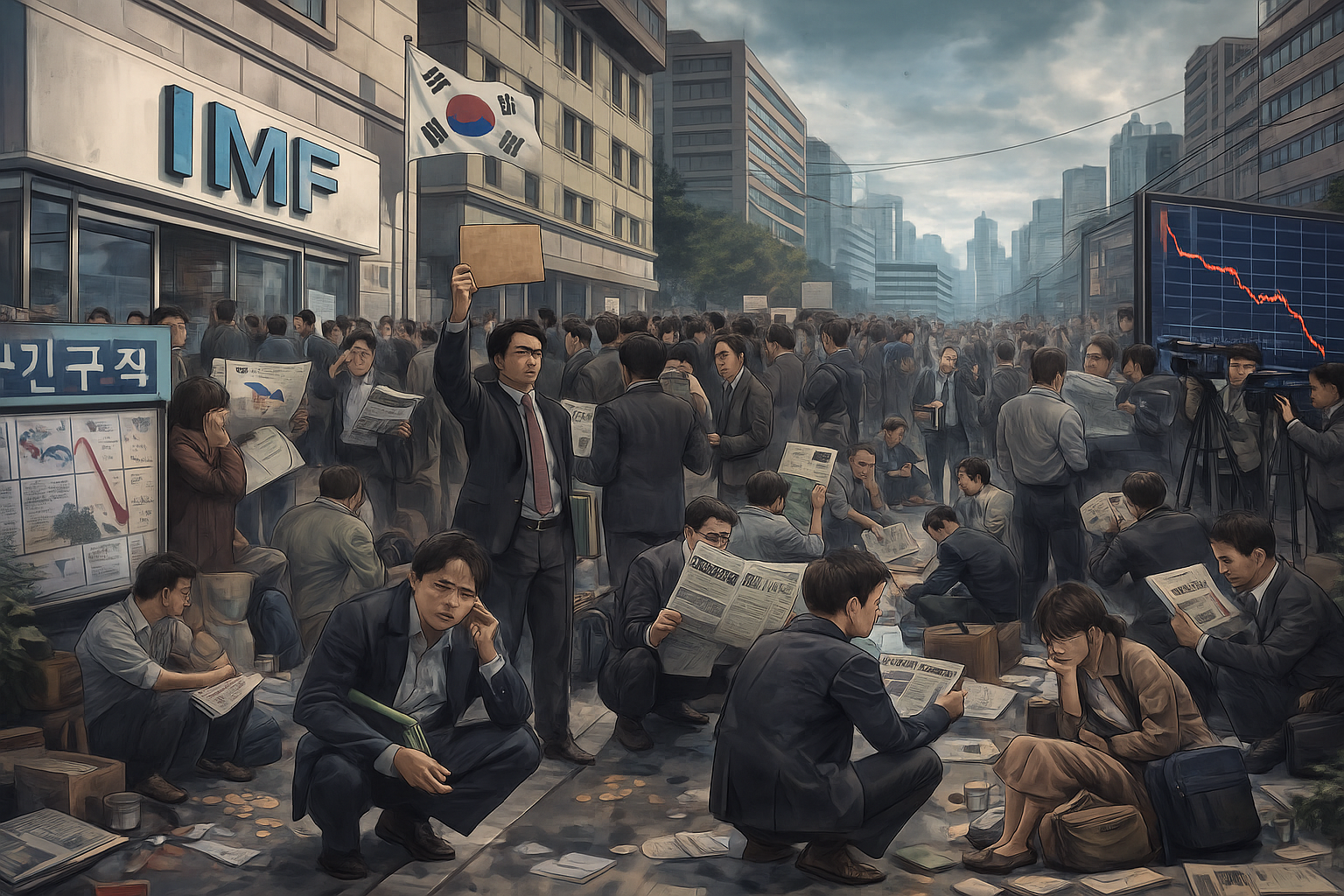 한국의 IMF 경제위기 관련 이미지