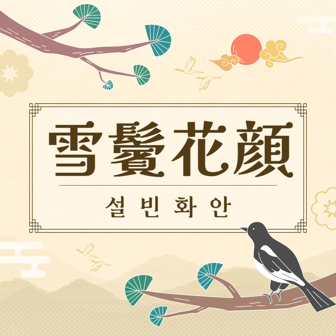 설빈화안(雪鬢花顔) 뜻, 유래, 예문, 반대말, 유의어