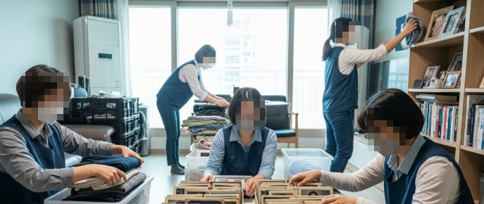 시흥 고인 망자 유품정리 및 청소중