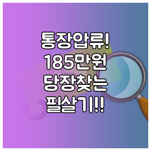 통장 압류 시 185만 원 인출 방법..