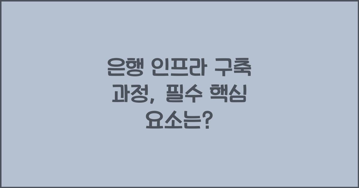은행 인프라 구축 과정