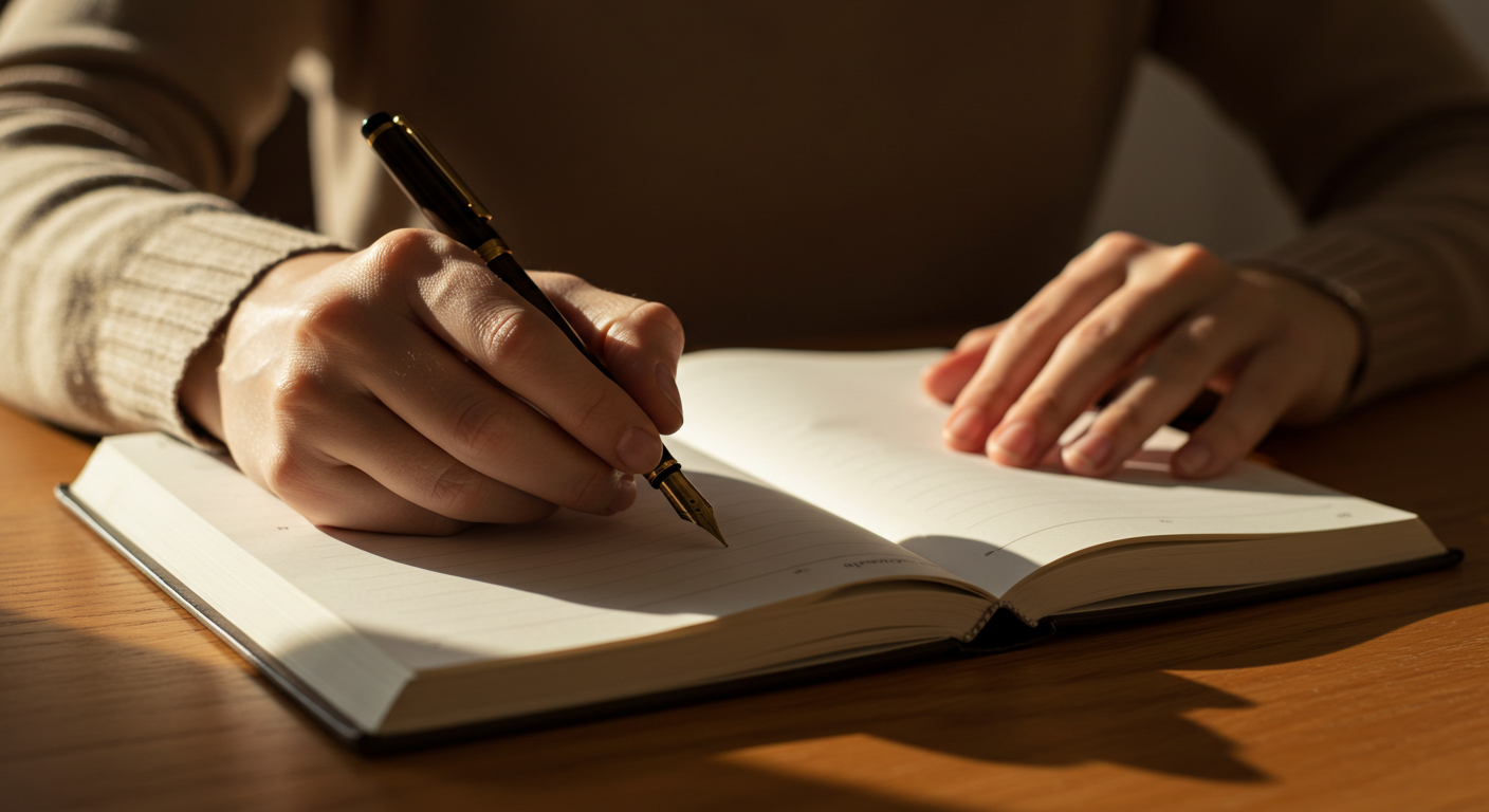 나를 다독이는 손글씨 일기장, 조용한 다짐의 순간