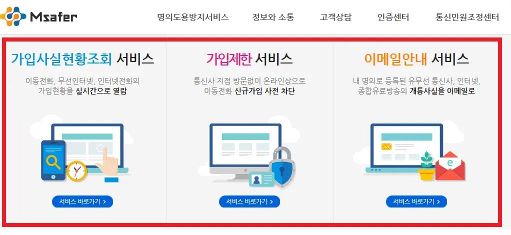 msafer (엠세이퍼) 명의 도용 방지 서비스 활용 방법