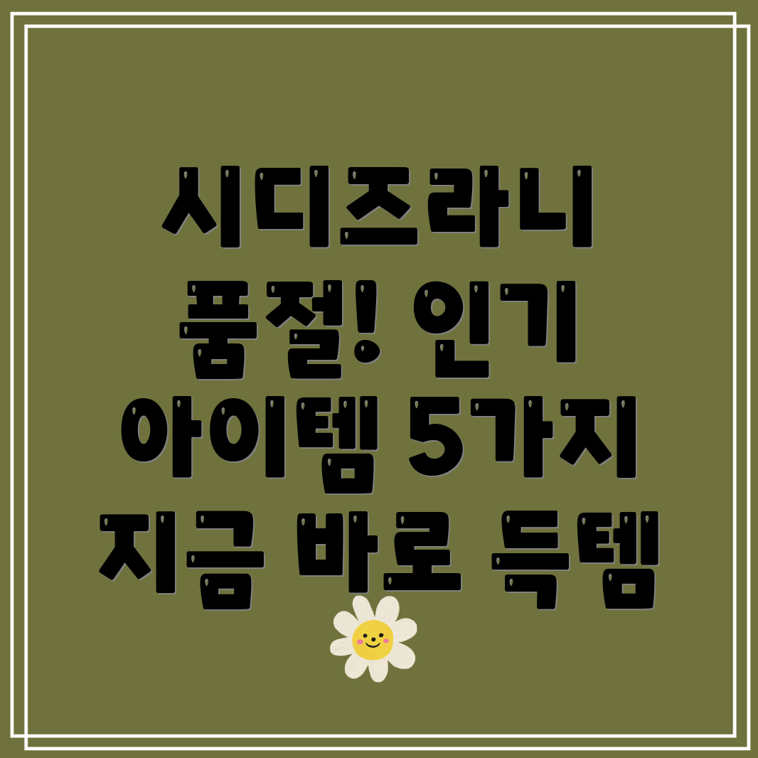 시디즈라니에품절대란지금득템해야할인기아이템5가지분석