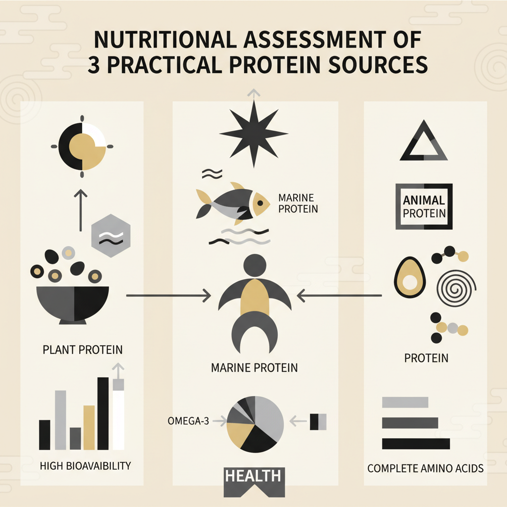 図2 実践的なタンパク質供給源としての3食材の栄養学的評価に関する統計・生理メカニズム・対策を示す政策リポート用インフォグラフィック