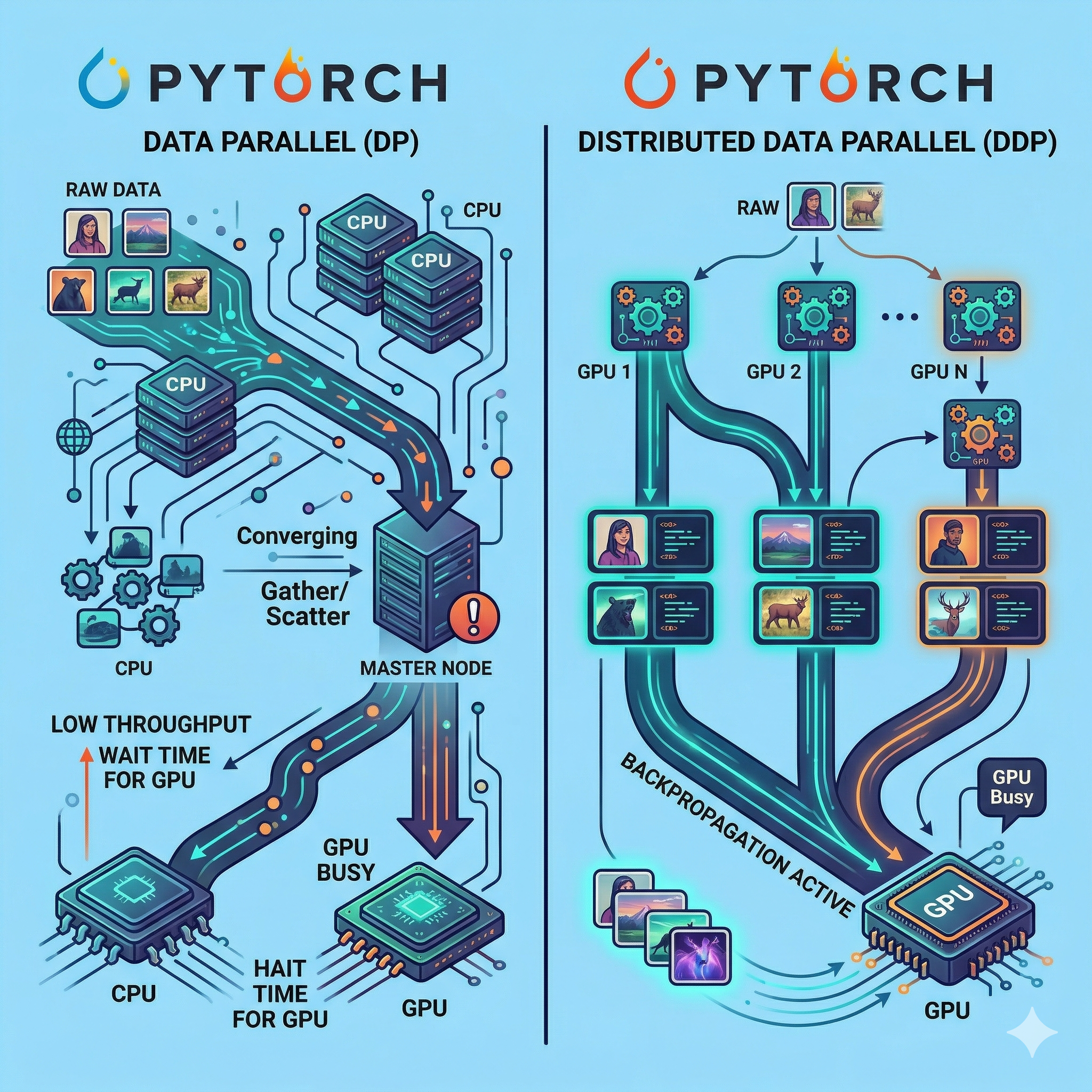 Distributed Data Parallel (DDP)와 Data Parallel (DP)