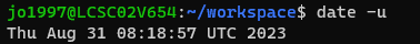 date -u
