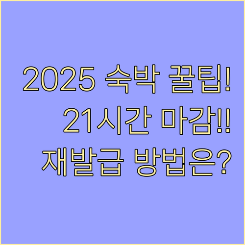 2025 숙박 쿠폰 발급 후 21시간..