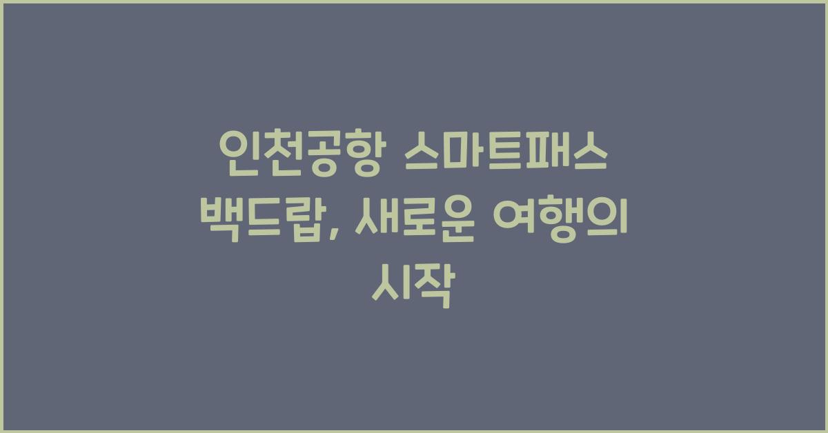 인천공항 스마트패스 백드랍