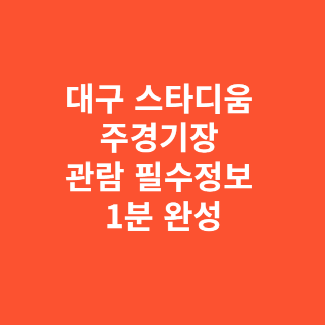 대구 스타디움 주경기장 관람 필수정보 1분 완성—놓치면 불편함 2배