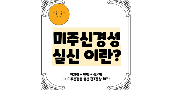 미주신경성 실신이란