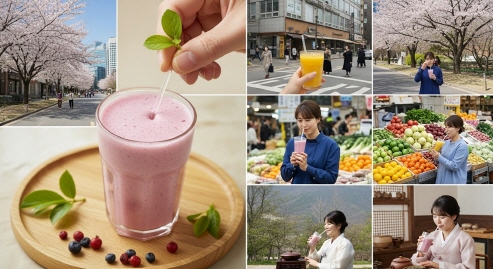 유튜브에서 건강 주스가 소개되는 모습