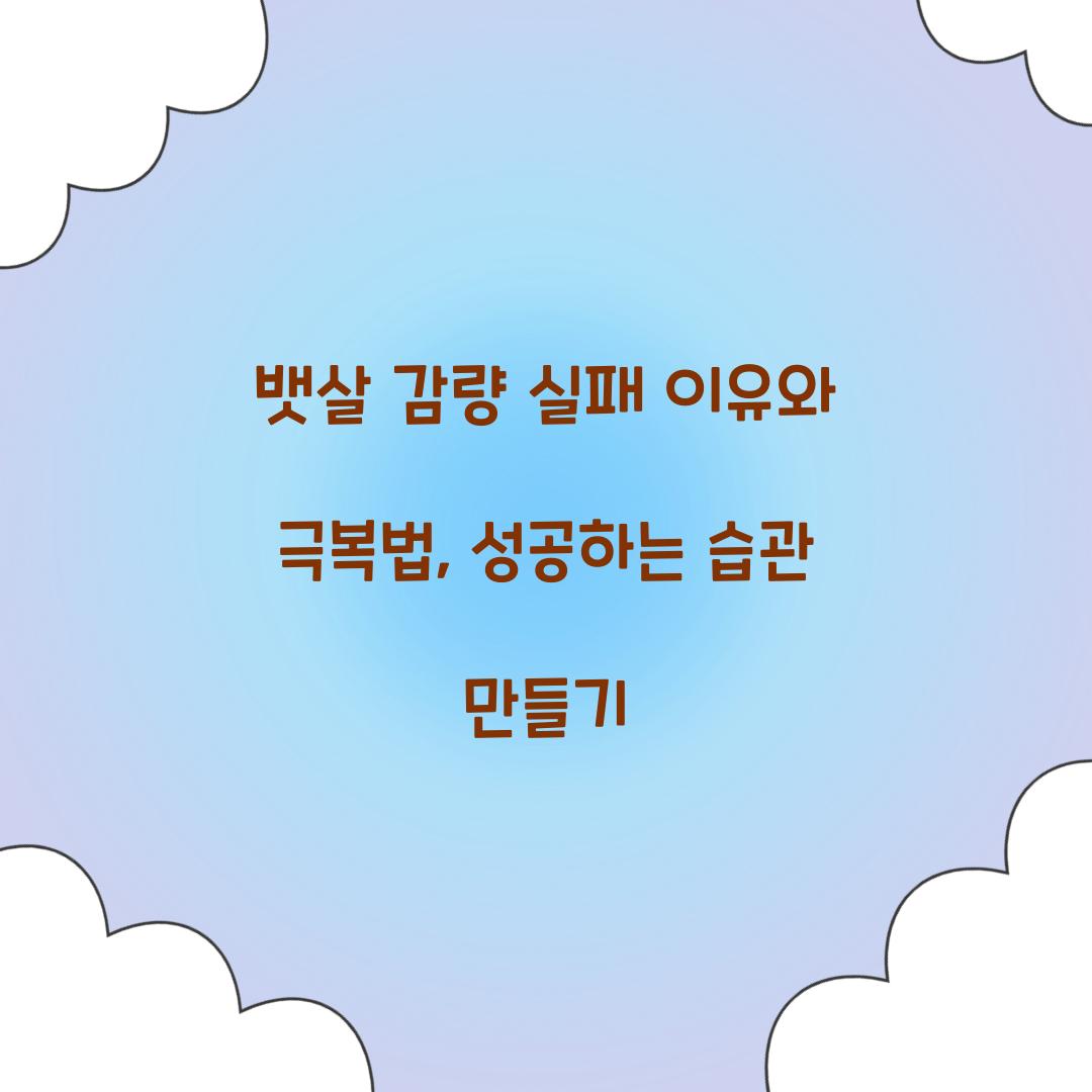 뱃살 감량 실패 이유와 극복법