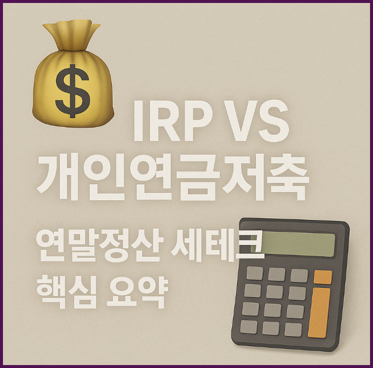 IRP VS 개인연금저축 연말정산 세테크 핵심 요약
