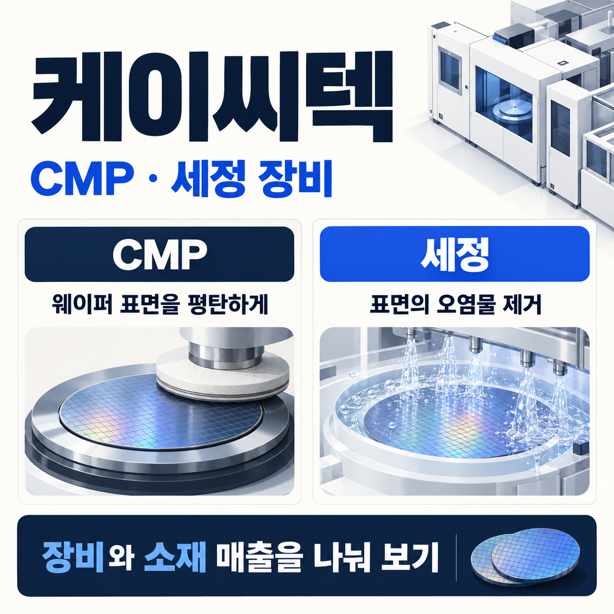케이씨텍 CMP&middot;세정 장비와 소재 사업 구분