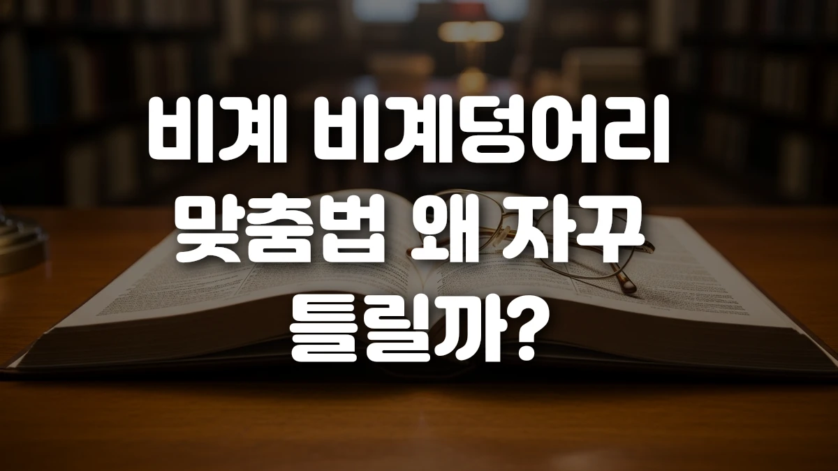 비계 비계덩어리 맞춤법 왜 자꾸 틀릴까