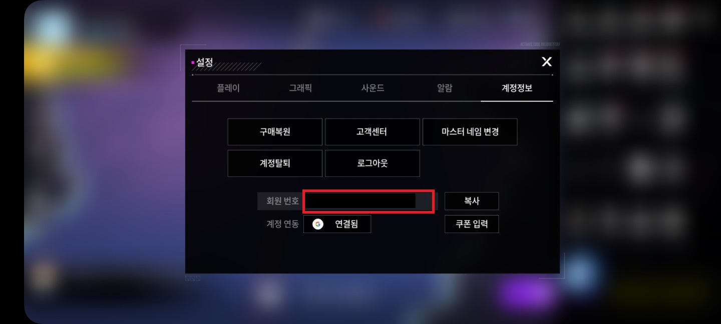 빌딩앤파이터 계정정보
