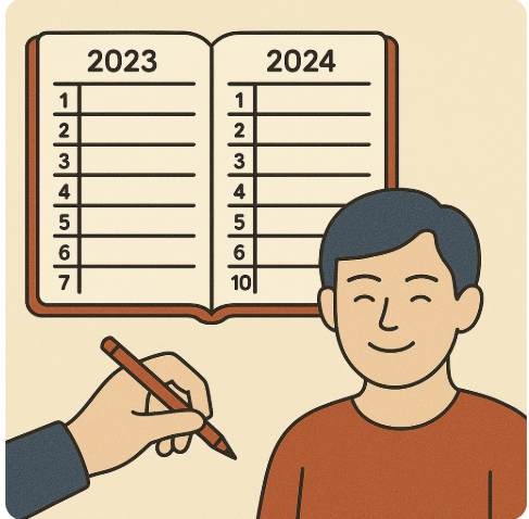 10년 다이어리 솔직 후기, 한 페이지에 10년 기록 관련 사진