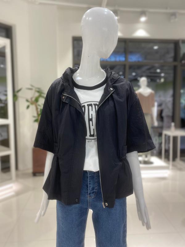 올리브데올리브 허리스트링 후드 반소매점퍼 YW3MM486