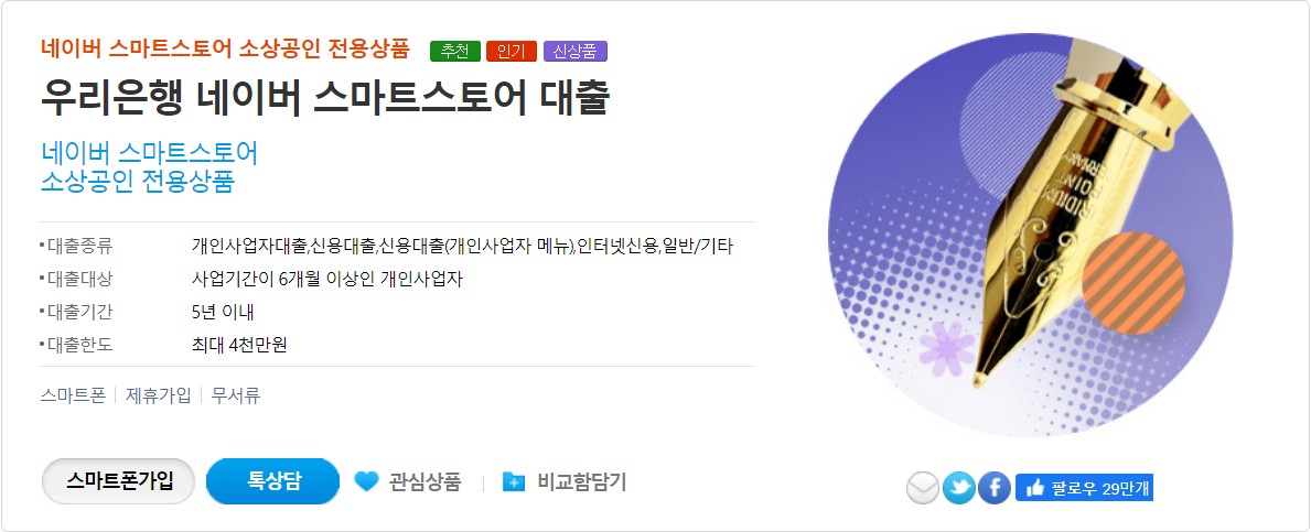 우리은행 네이버 스마트스토어 대출