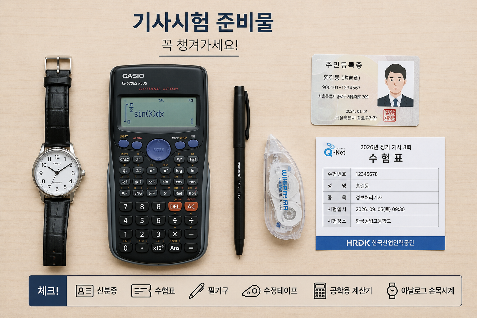 기사시험 준비물