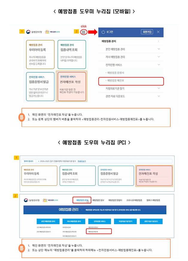 전자예진표 작성방법
