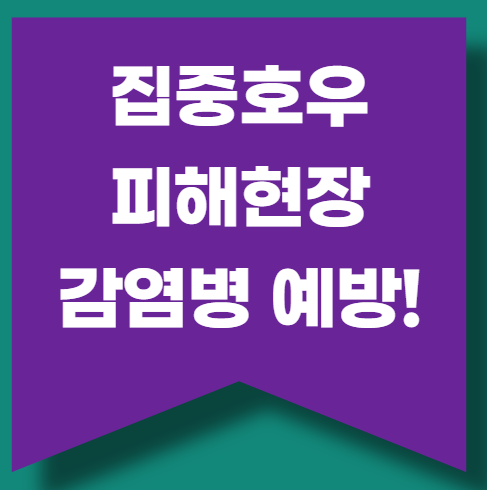 집중호우 피해현장 비상대응 감염병 주의! 예방법