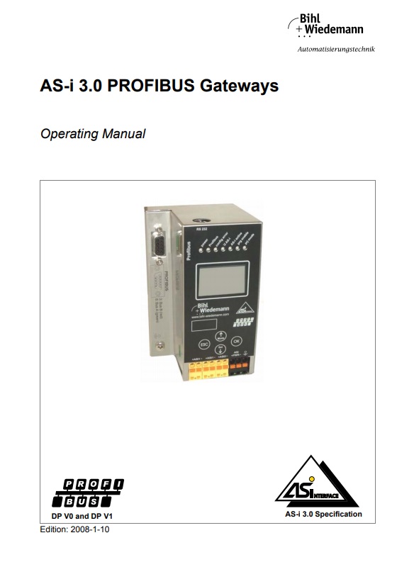 빌플러스비데만(Bihl+Wiedemann) 컨트롤러 AS-i 메뉴얼 다운로드