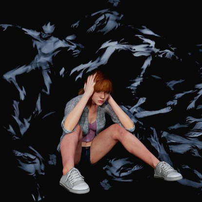 정상인은 보이지 않는 사람이 나타나 괴로워 하는 조현병 환자