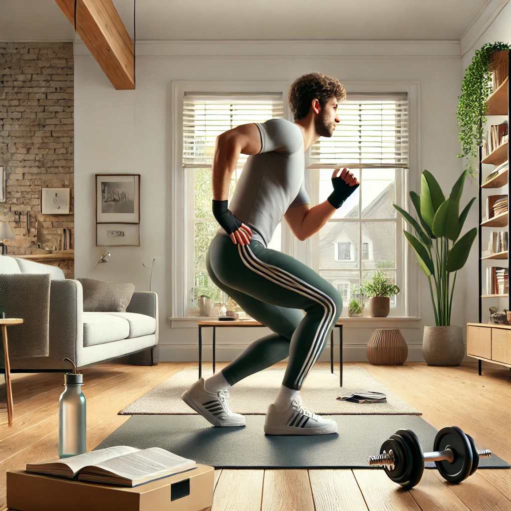 홈트레이닝 하는 남자의 모습