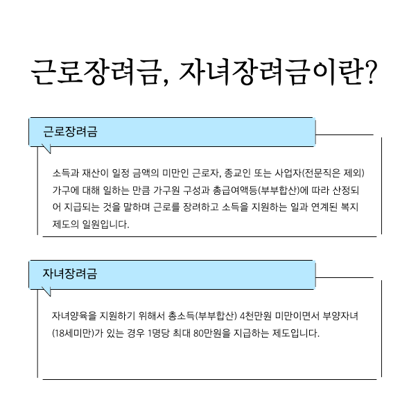 근로장려금,자녀장려금이란