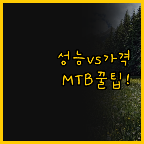 MTB 입문자를 위한 꿀팁 성능과 가..