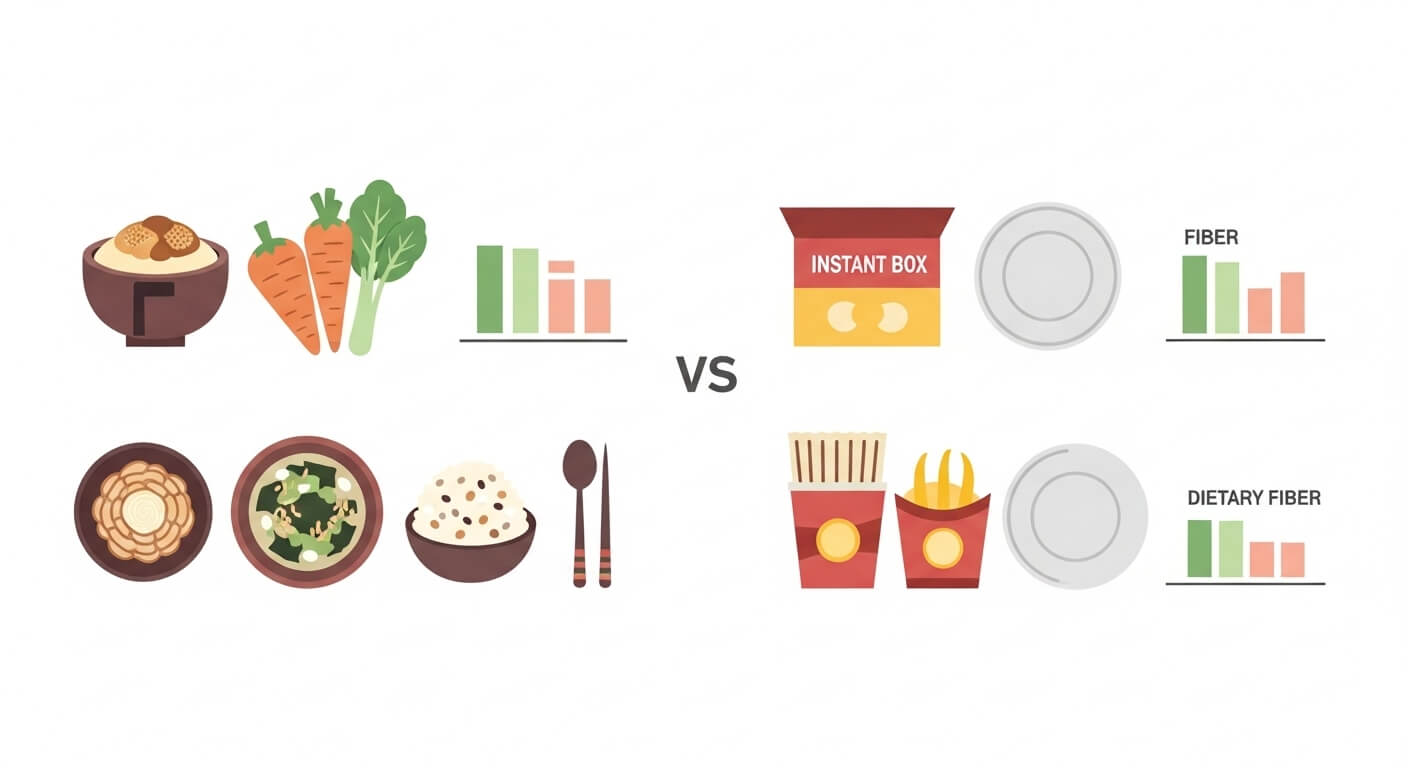 한국인의 식이섬유 섭취 실태와 문제점 (식단)