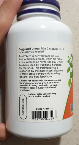 나우푸드-포다르코-(Now-Foods-Pau-D&amp;#39;arco)-영양제설명2