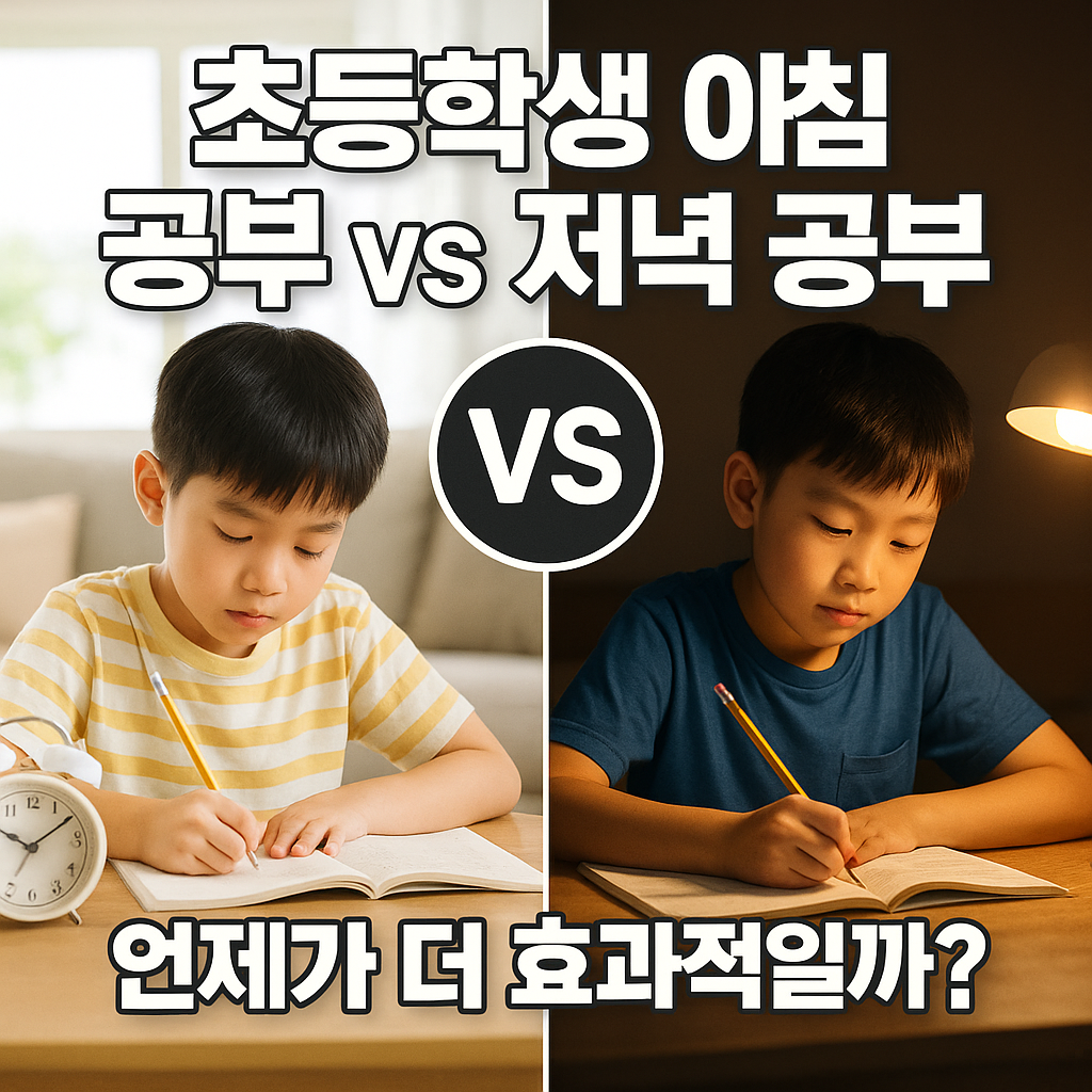 초등학생 아침 공부와 저녁 공부, 성적 오르는 시간은?