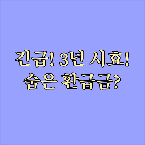 미지급 장기요양보험료 환급금 3년 소..