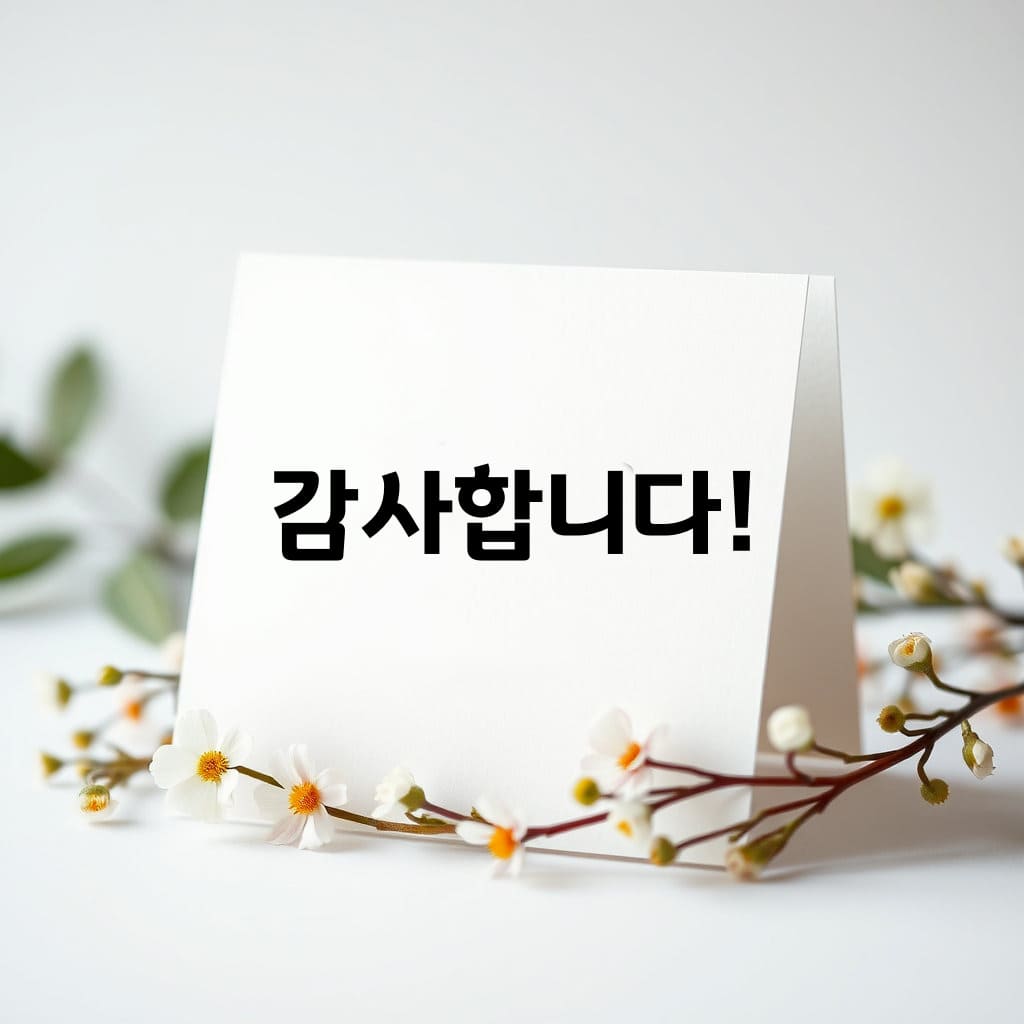 예쁜 디자인의 카드 위에 손글씨로