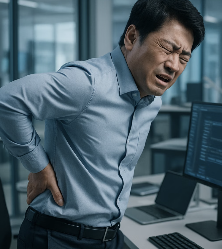 허리를 펼 때 심해지는 통증